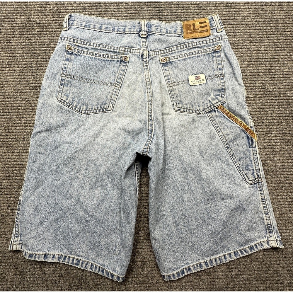 VTG Polo Jeans Co Ralph Lauren Shorts Youth 16 Cargo Carpenter Denim Relax 28x11 - Picture 6 of 9